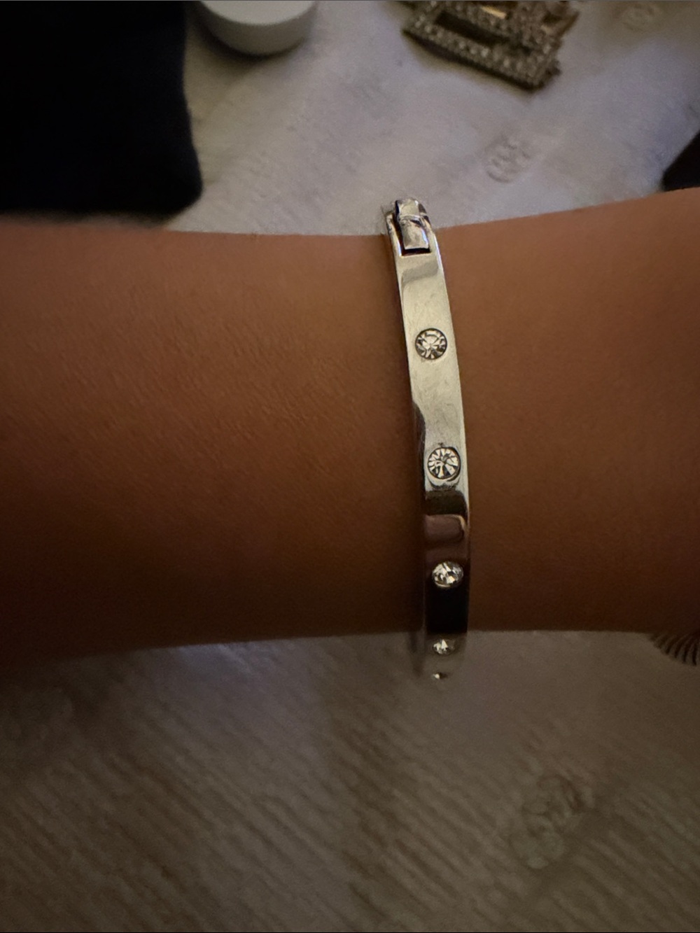 kate spade Silver Crystal Accent Bangle Bracelet
